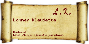 Lohner Klaudetta névjegykártya